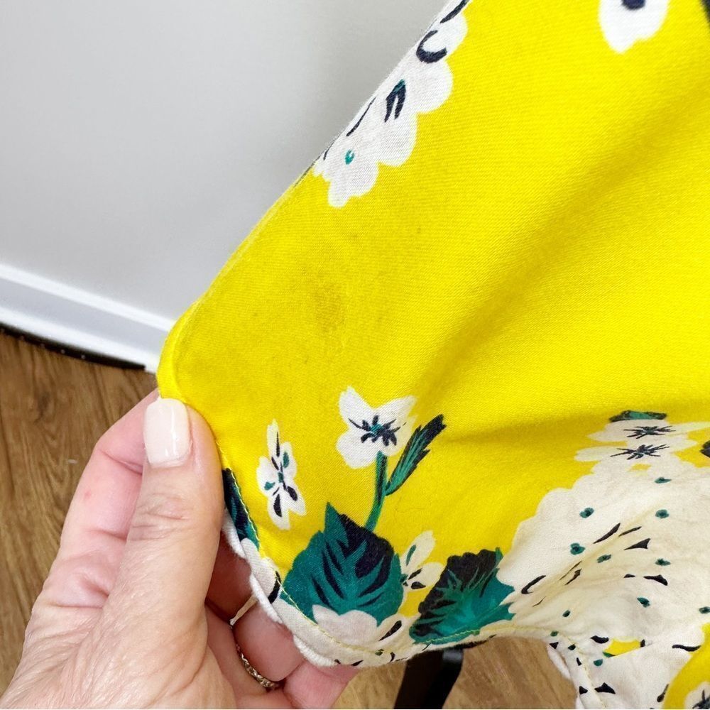 Draper James Lemon‎ Yellow Hydrangea Row Payton Cotton Sun Dress Size 10 - Picture 14 of 16